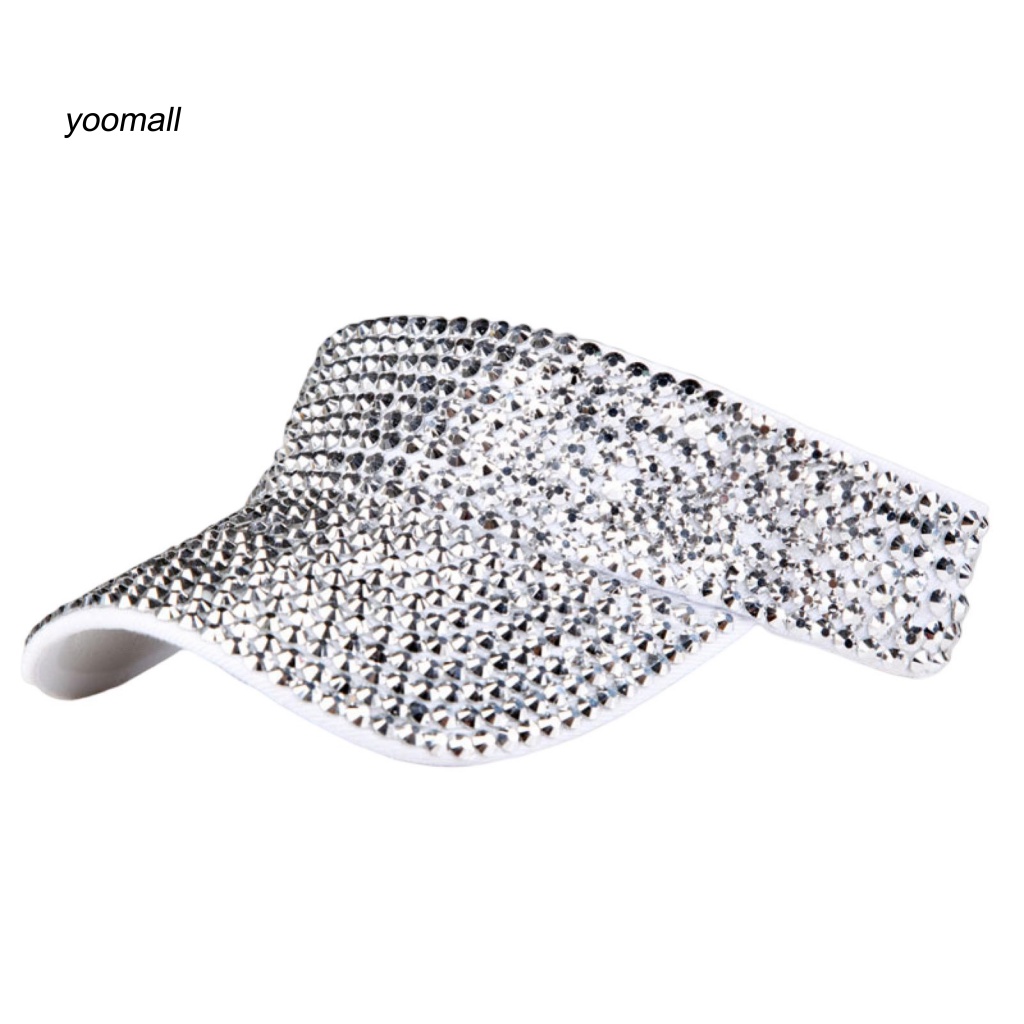 Mũ Lưỡi Trai Hở Chóp Đính Đá Lấp Lánh Có Thể Điều Chỉnh