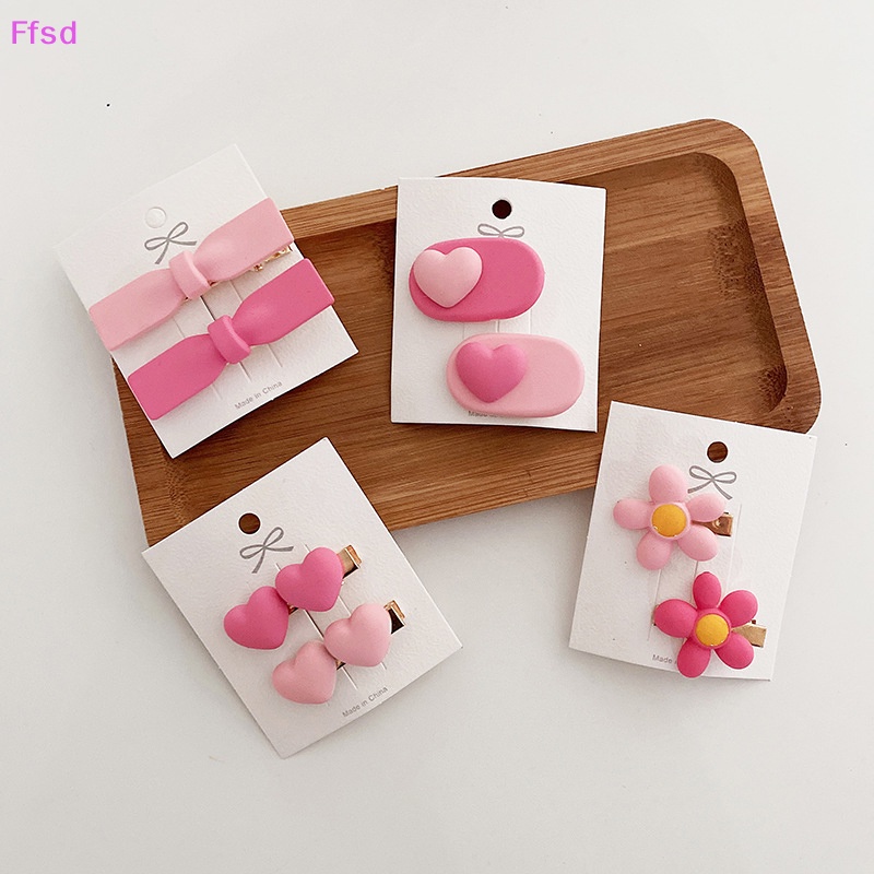 {Ffsd} Kẹp Tóc Kẹp Tóc Hình Hoa Đào Trái Tim Viền Hồng Thời Trang Mùa Hè Mới Bán Chạy