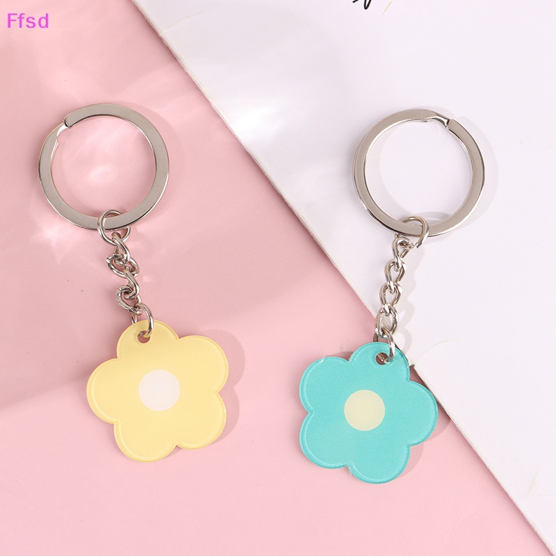 {Ffsd} Móc Khóa Acrylic Hình Hoa Màu Kẹo Tối Giản