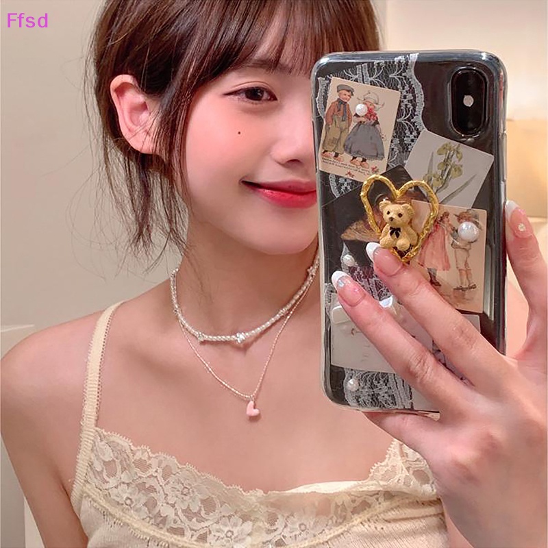 {Ffsd} Vòng cổ Chuỗi Hạt Ngọc Trai Hình Trái Tim Ngôi Sao Cổ Tích Nhẹ Thời Trang Ngọt Ngào Dành Cho Nữ * Bán Chạy