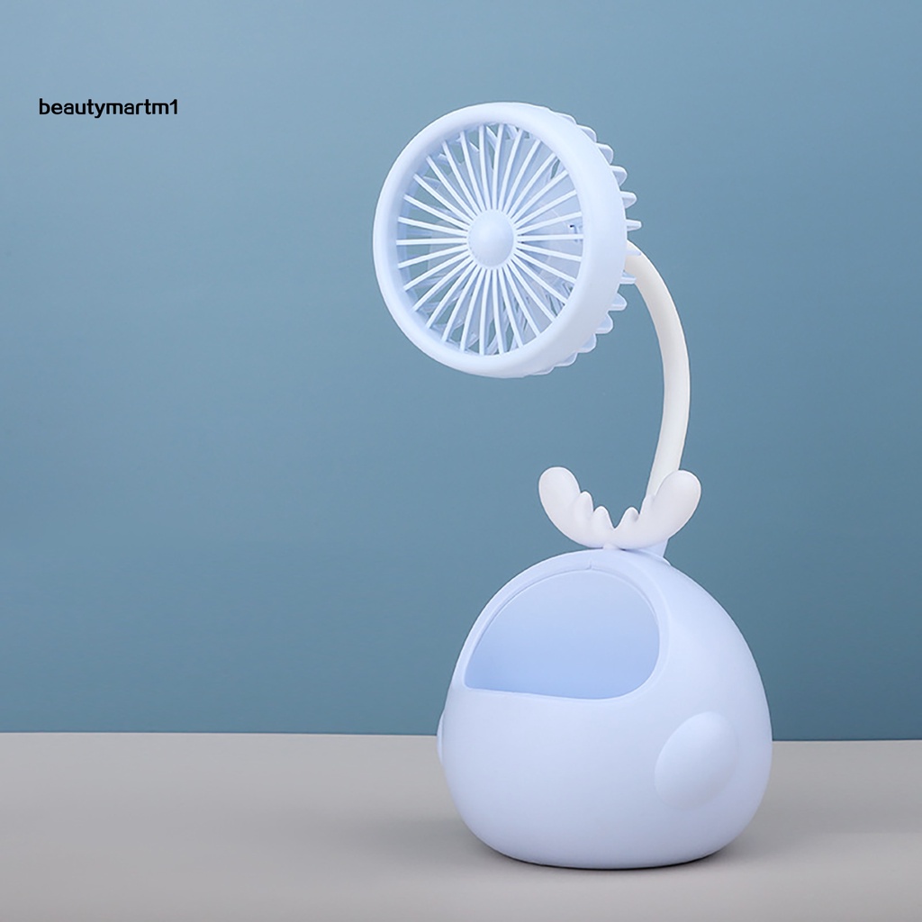 [BMM1] Quạt Làm Mát Mini Để Bàn Hình Sừng Hươu Hoạt Hình Có Thể Sạc Lại Cho Ký Túc Xá