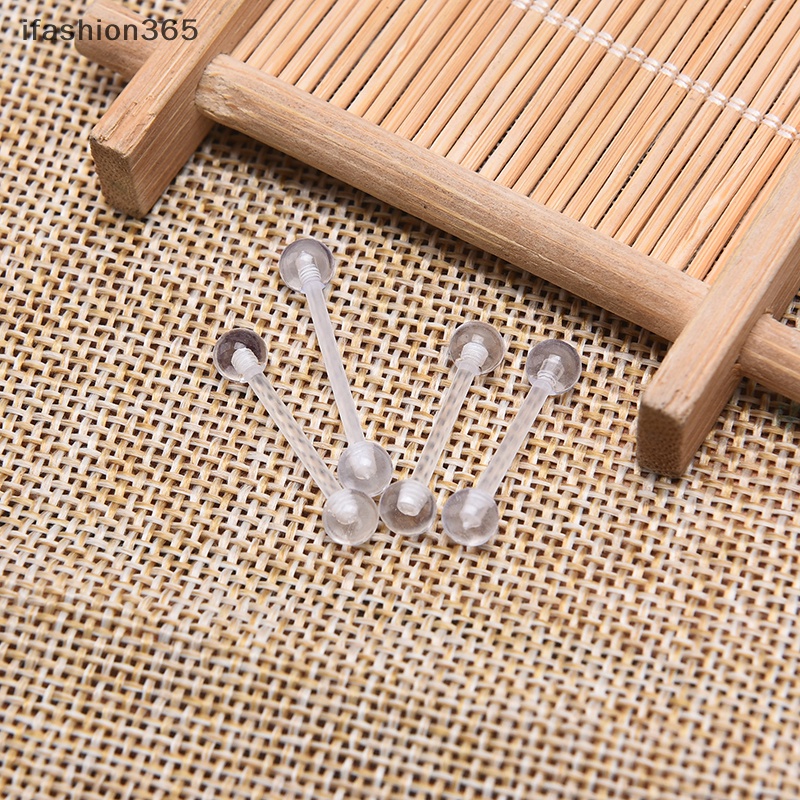 Set 10 Khuyên Lưỡi Bằng Nhựa Acrylic Mềm Trong Suốt Thời Trang Helix ifashion365