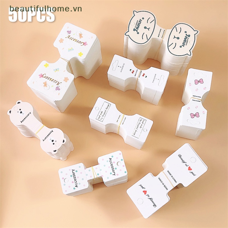 Set 50 Thẻ Giấy Gấp Gọn Màu Trắng Dùng Để Buộc Tóc / Kẹp Tóc Cho Người Lớn Và Trẻ Em