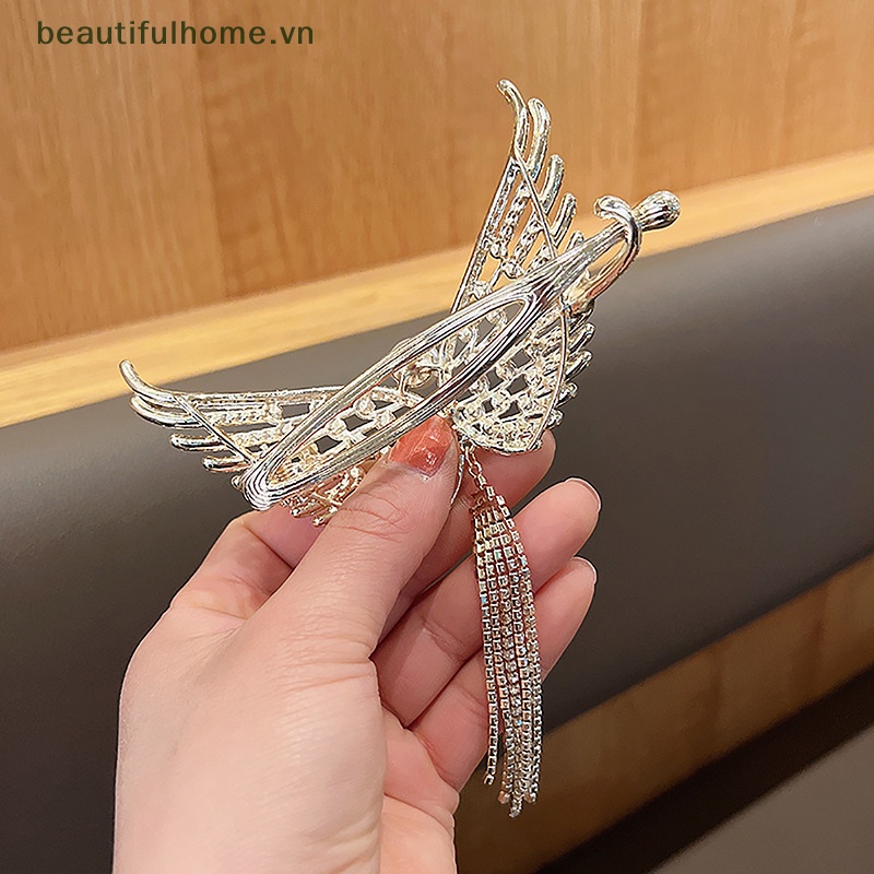 [beautifulhome] Kẹp Tóc Đuôi Ngựa Hình Cánh Thiên Thần Đính Đá Ngọc Trai Giả Phong Cách Hàn Quốc Dành Cho Nữ [beauty]