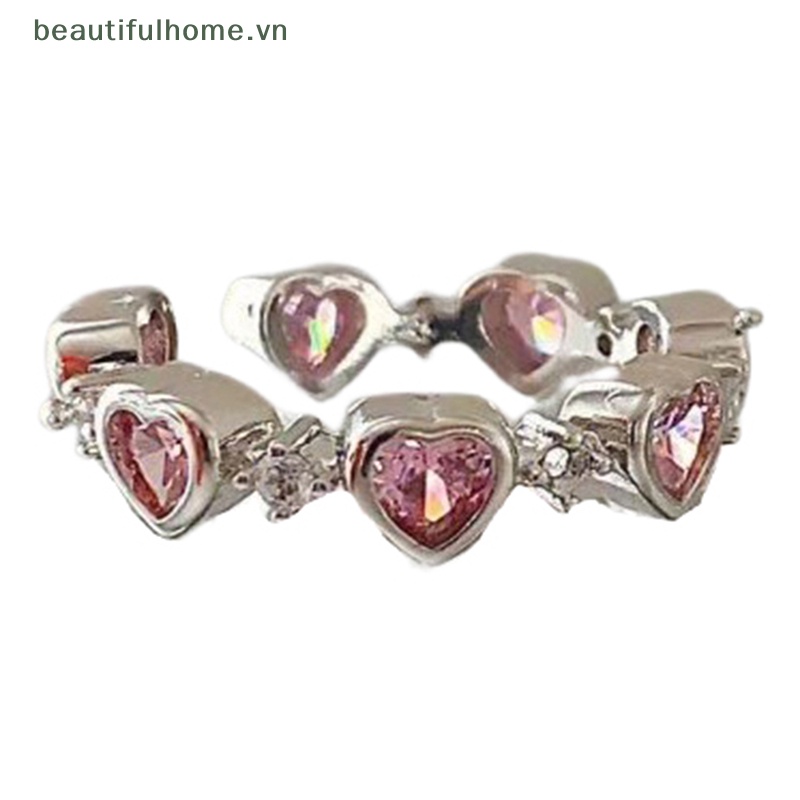 Nhẫn Hình Trái Tim Mắt Mèo Đính Đá Mắt Mèo Phong Cách Gothic Thời Trang Sáng Tạo Dành Cho Nữ