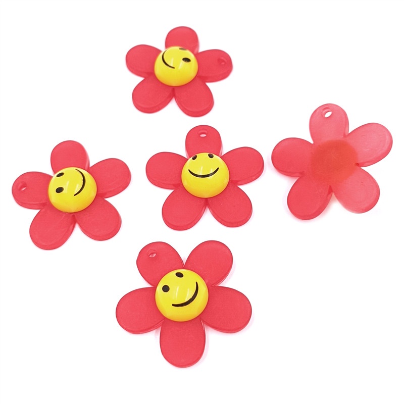 Set 5 Mặt Vòng cổ / Bông Tai Hình Hoa Hướng Dương Bằng Acrylic