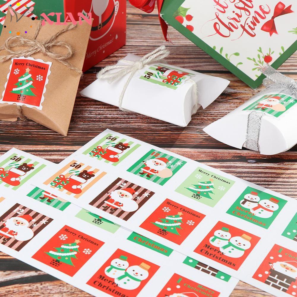 Bộ 10 Tấm Nhãn Dán Trang Trí Giáng Sinh Đa Năng Dễ Thương