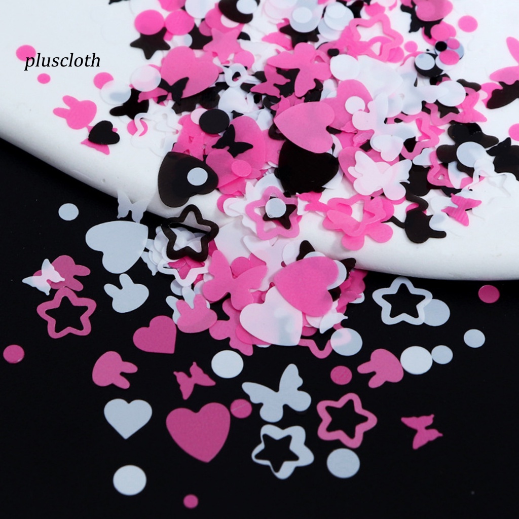 1 Hộp 12 Ngăn Đựng Hạt Kim Sa Tròn / Bướm / Ngôi Sao / Trái Tim Trang Trí Móng Tay Nghệ Thuật