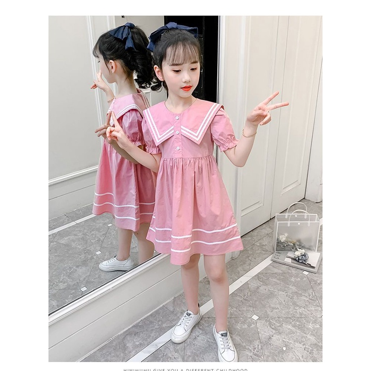 Đầm Công Chúa Mùa Hè Phong Cách Preppy Mẫu Mới 2023 Hợp Thời Trang Cho Bé Gái