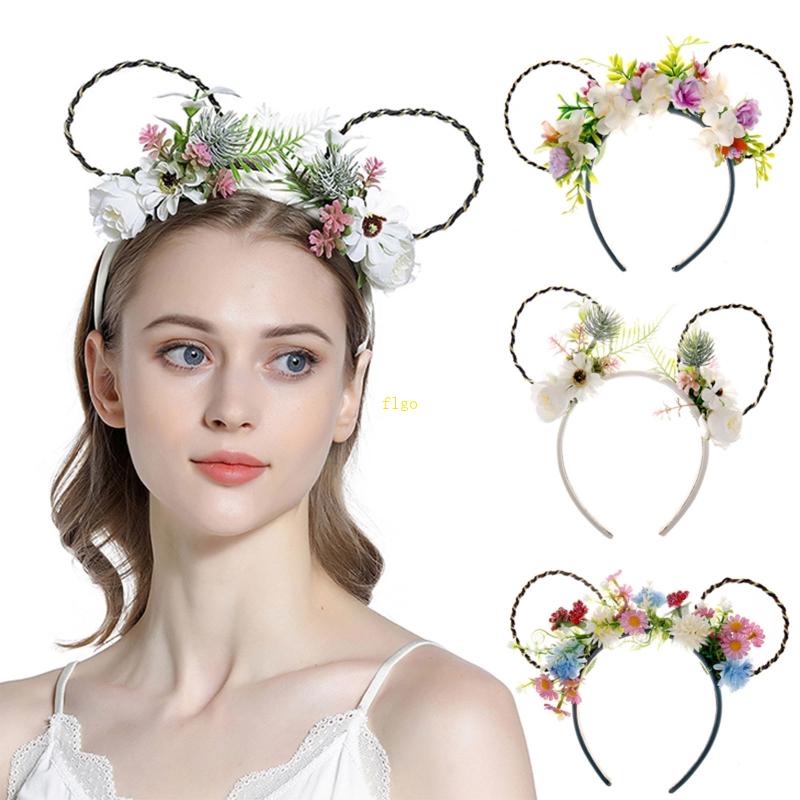 Băng Đô Tai Mèo Họa Tiết Hoa Hoạt Hình Dùng Hóa Trang Dự Tiệc