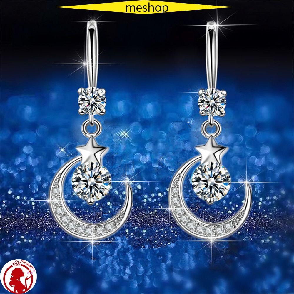 Khuyên Tai Lủng Lẳng Phong Cách Hàn Quốc Cho NữMặt Dây Chuyền Đính Đá Hình Bông Hoa