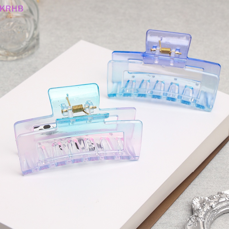 Kẹp Tóc Càng Cua Bằng Nhựa Trong Suốt Màu Gradient Phong Cách Hàn Quốc Mới