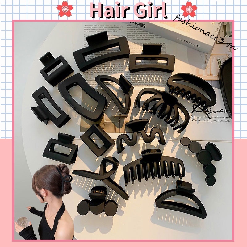 Bộ Sưu Tập Kẹp Tóc Màu Đen Nhám Phiên Bản Hàn Quốc Mới