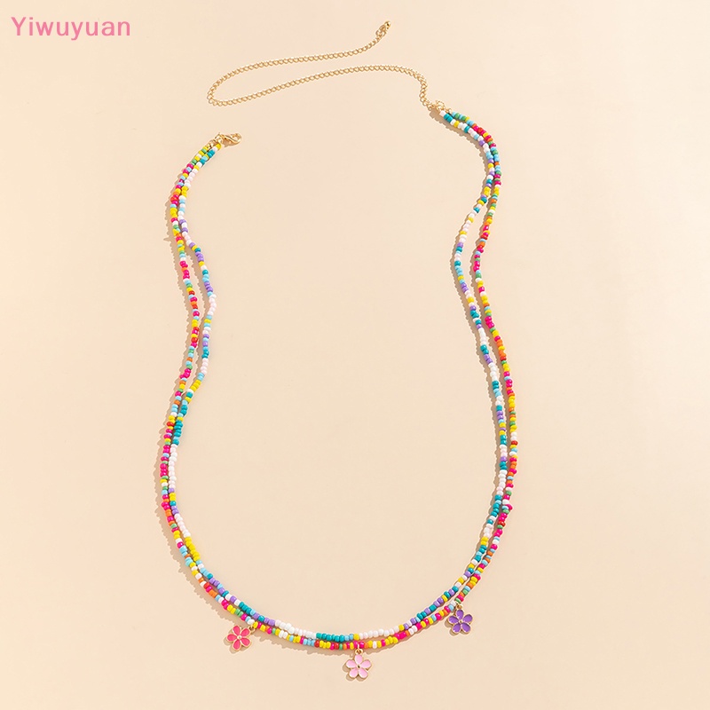 < Yiwuyuan > Thắt Lưng Dây Xích Hai Lớp Đính Hạt Hình Hoa Nhiều Màu Sắc Thời Trang Đi Biển Mùa Hè Mới Cho Nữ