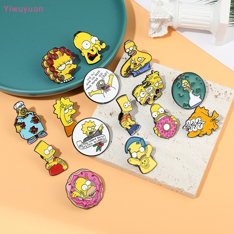 < Yiwuyuan > Ghim Cài Áo Họa Tiết Hoạt Hình Disney Comedy TV The Simpsons Tráng Men Dễ Thương Vui Nhộn Phụ Kiện Trang Sức Cho Nữ