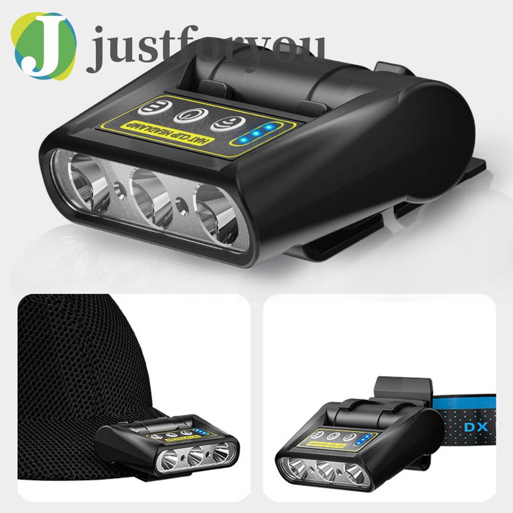 Đèn Pin Đeo Đầu Cảm Ứng Có Kẹp Gắn Mũ Cho Hoạt Động Ngoài Trời