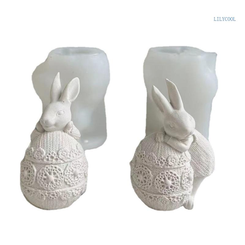 Khuôn Silicone Làm Nến Thủ Công Hình Thỏ Trang Trí Nhà Cửa DIY