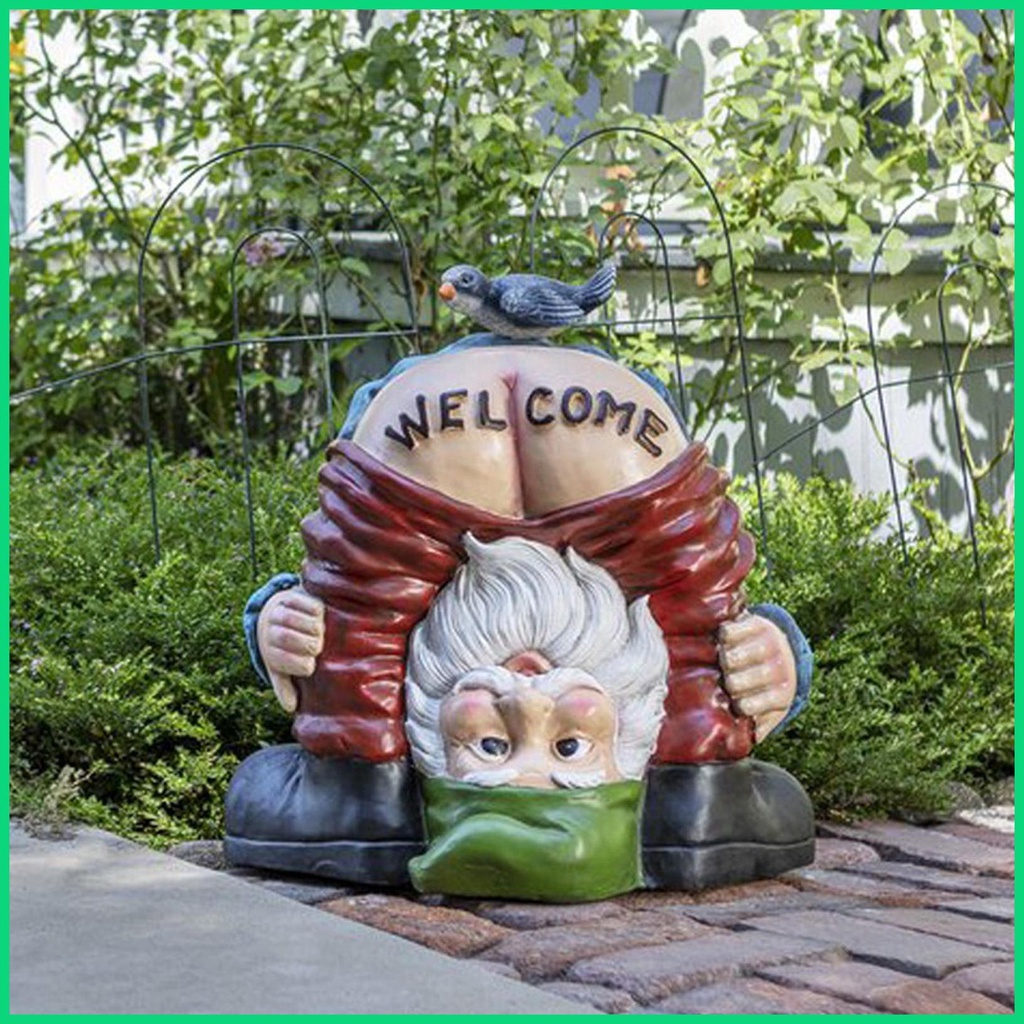 Mô Hình Gnomes Chào Mừng Gnome Bức Tượng Gnome Nhỏ Vui Nhộn Trang Trí Vườn Cổ Tích Jwvn