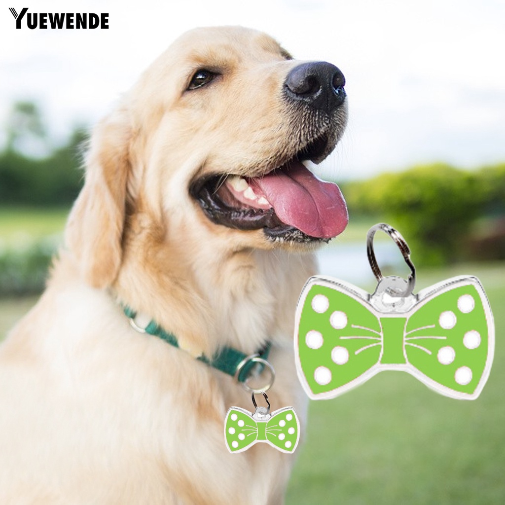 Yq.e Thẻ ID Thú Cưng Bằng Hợp Kim Kẽm Hình Nơ Chống Ăn Mòn Phong Cách Cho Thú Cưng