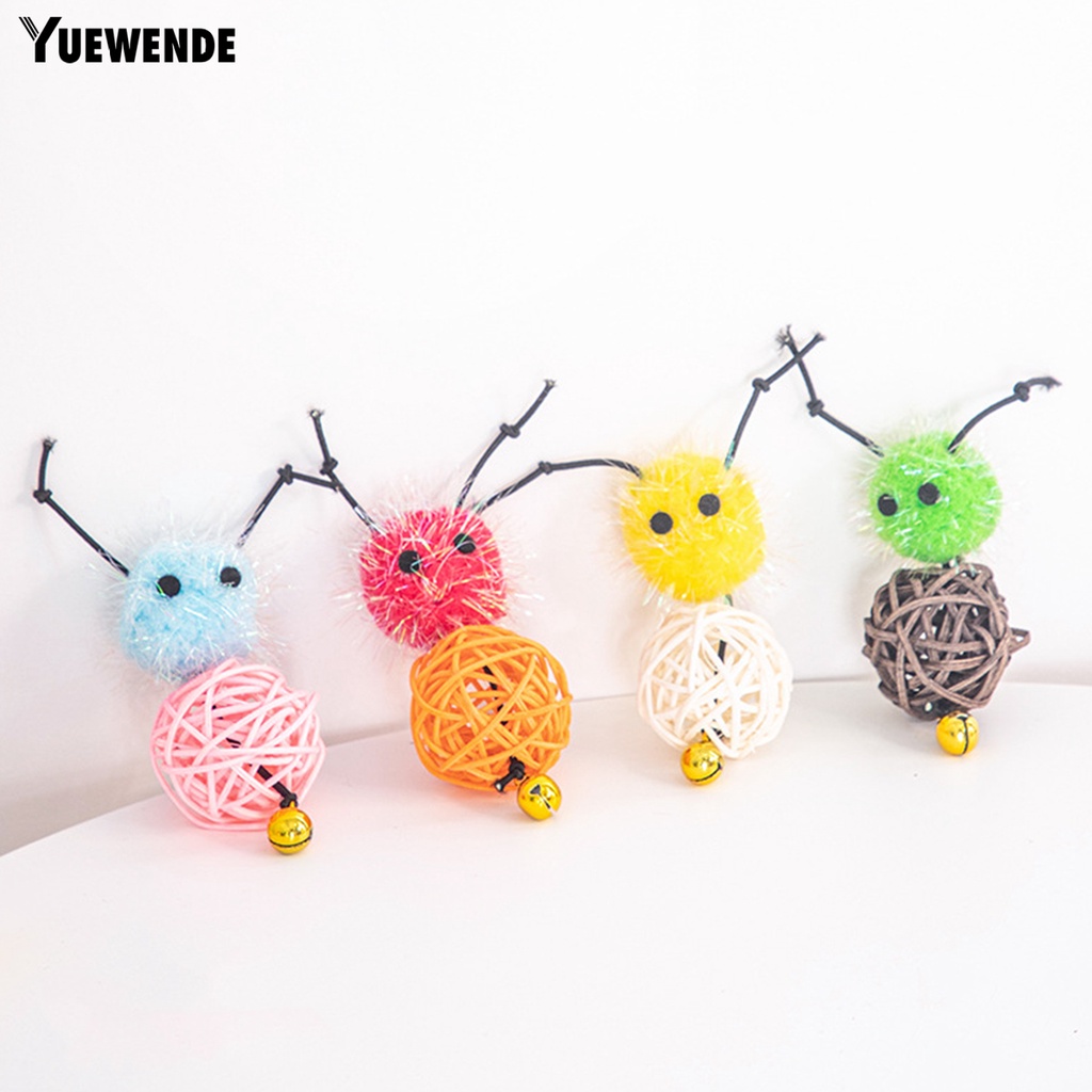 Bộ 2 Bóng Lông Tập Tương Tác Với Mèo Họa Tiết Hoạt Hình Nhiều Màu Sắc Chống Cắn