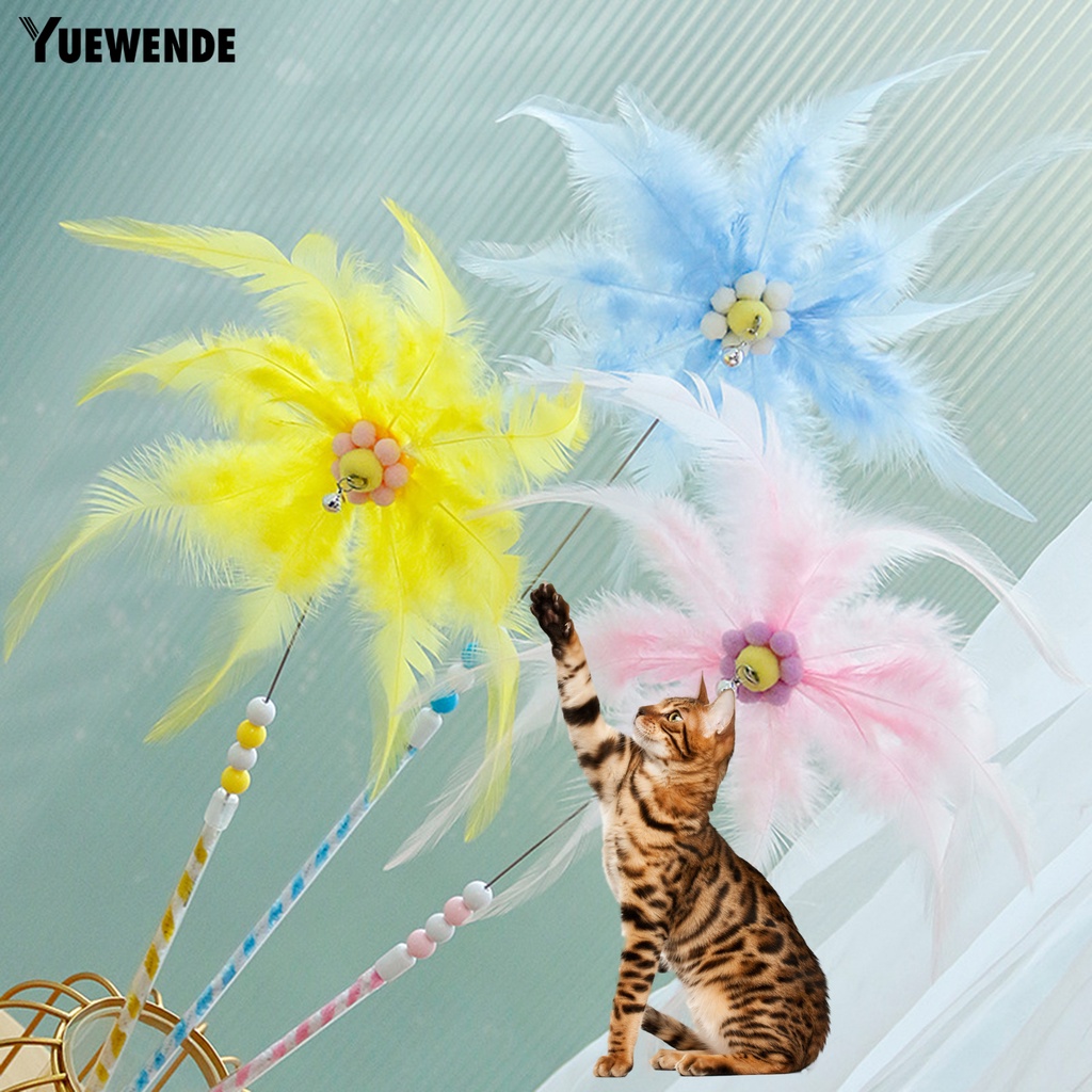 Yq.e Đồ Chơi Dây Thép Thể Thao Hình Bông Tuyết / Cối Xay Gió Lông Vũ Thanh Lịch Vui Nhộn Cho Mèo Cưng