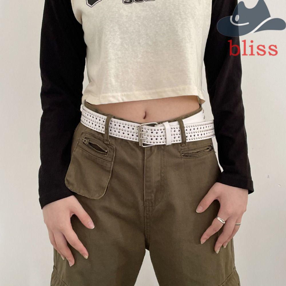 Thắt Lưng Da PU Khóa Kim Loại Hình Ngôi Sao Hai Lỗ Phong Cách Hip Hop Thanh Lịch Có Thể Điều Chỉnh Cho Nam Và Nữ