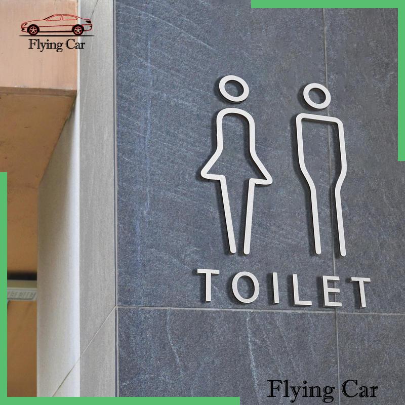[Lzdjfmy2] Set 2 Bảng Hiệu Toilet Phong Cách Bắc Âu Trang Trí Khách Sạn / Phòng Tắm Không Cần Khoan Lỗ