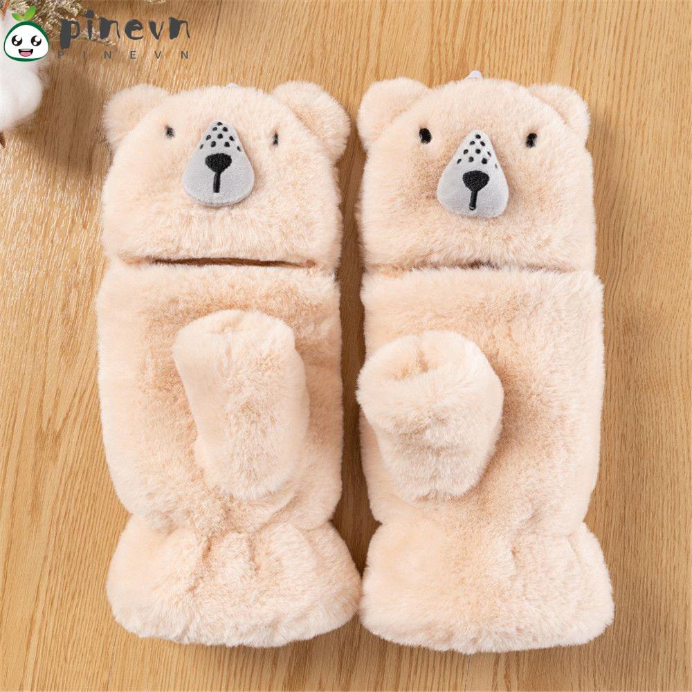 Găng Tay Lông Dày Ấm Áp Hình Tai Thú Dễ Thương