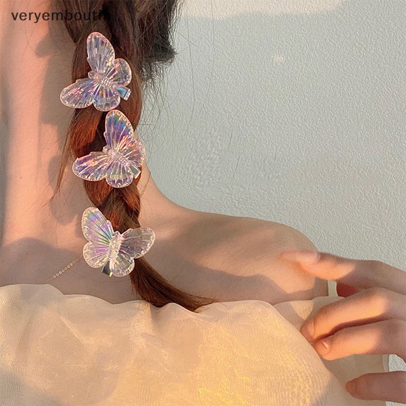 Set 5 Kẹp Tóc Hình Bướm Trong Suốt Thời Trang Cho Nữ