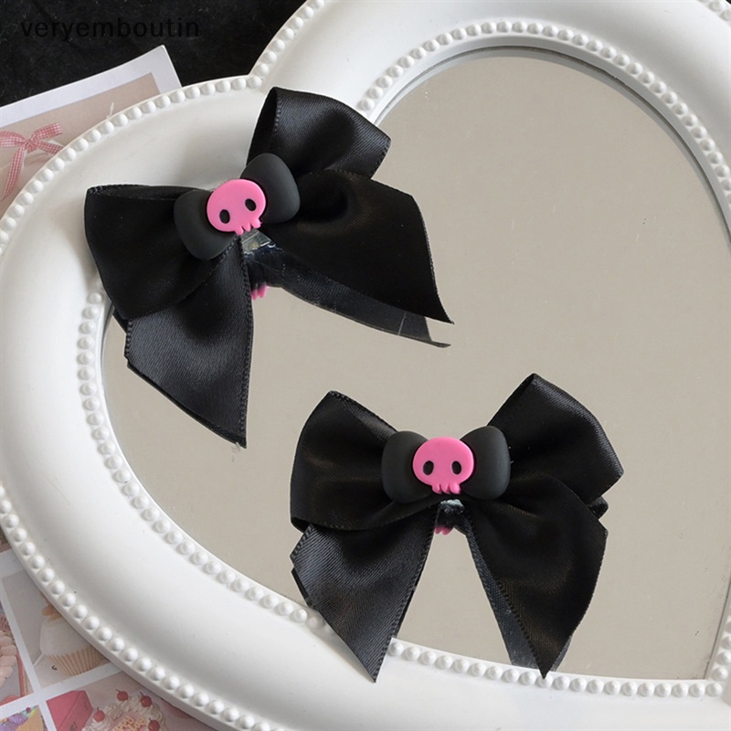 Kẹp Tóc Hình Đầu Lâu Phong Cách Gothic Ngọt Ngào Dễ Thương Thời Trang Cho Nữ Y2K n