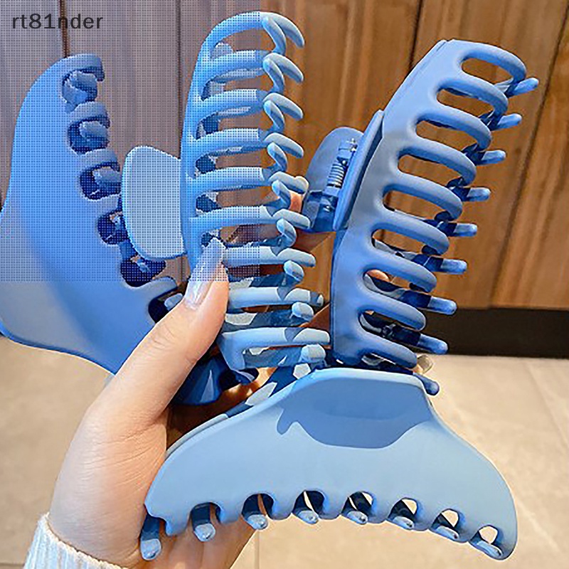 Kẹp Tóc Càng Cua Cỡ Lớn Màu Xanh Dương Thanh Lịch Cho Nữ