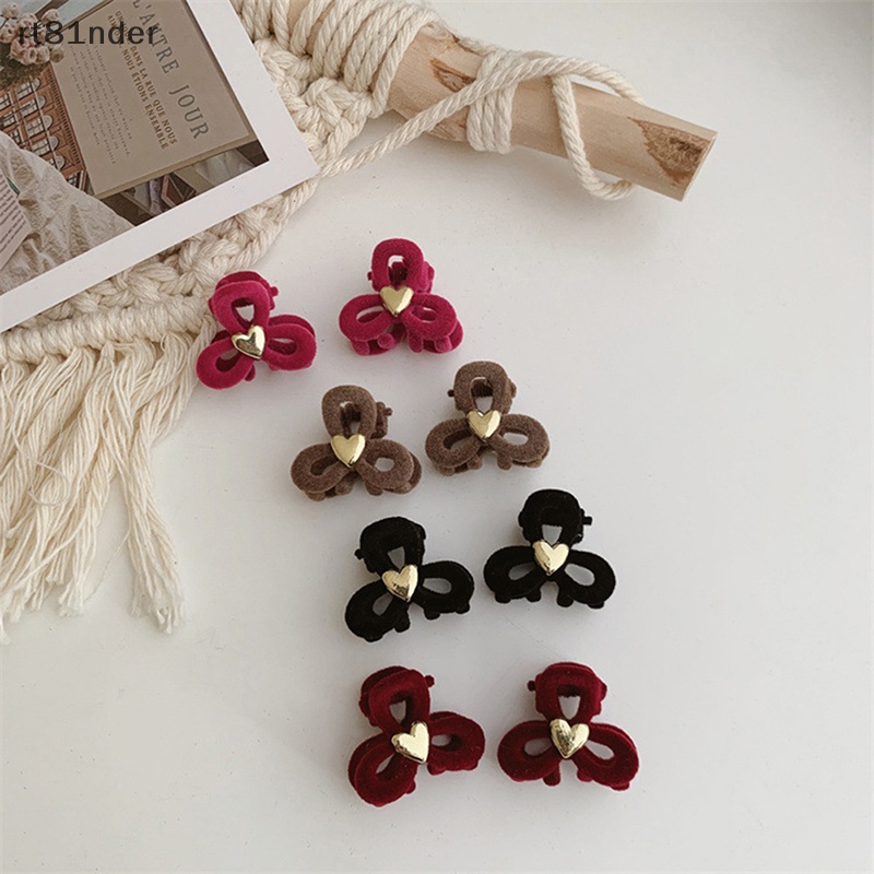 Rt Set 2 Kẹp Tóc Mini Hình Nơ / Cá Mập Phong Cách Vintage Mùa Thu Đông Cho Nữ