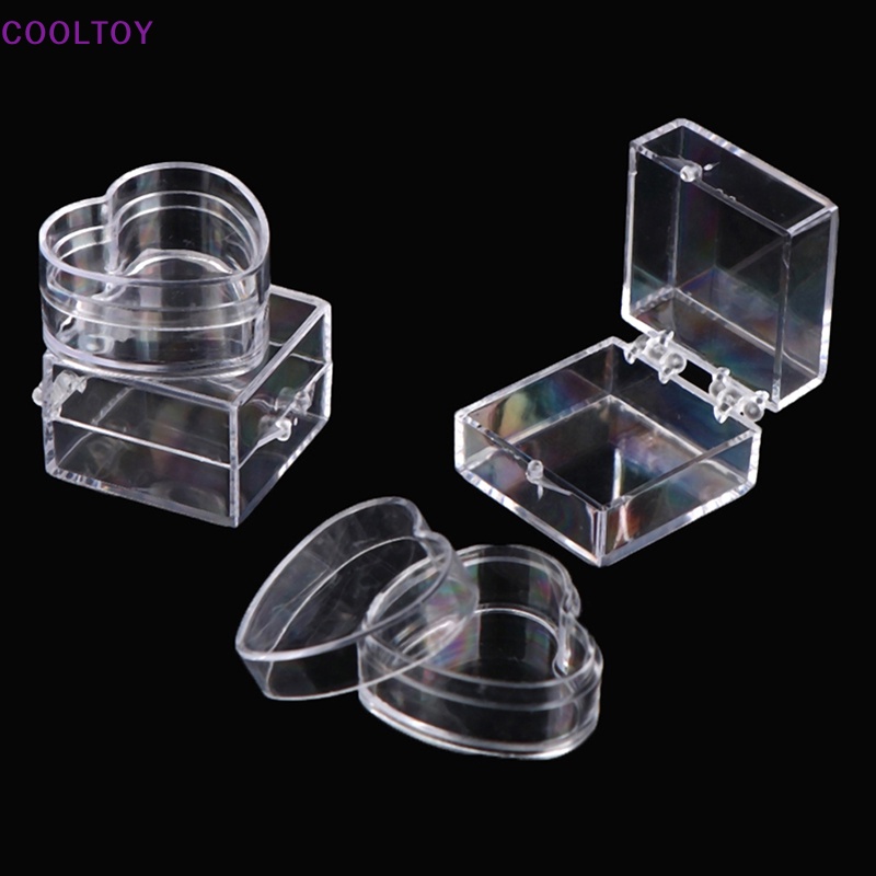 Cooltoy Bộ 2 Hộp Đựng Trang Sức Hình Vuông / Trái Tim Mini Trang Trí Nhà Búp Bê