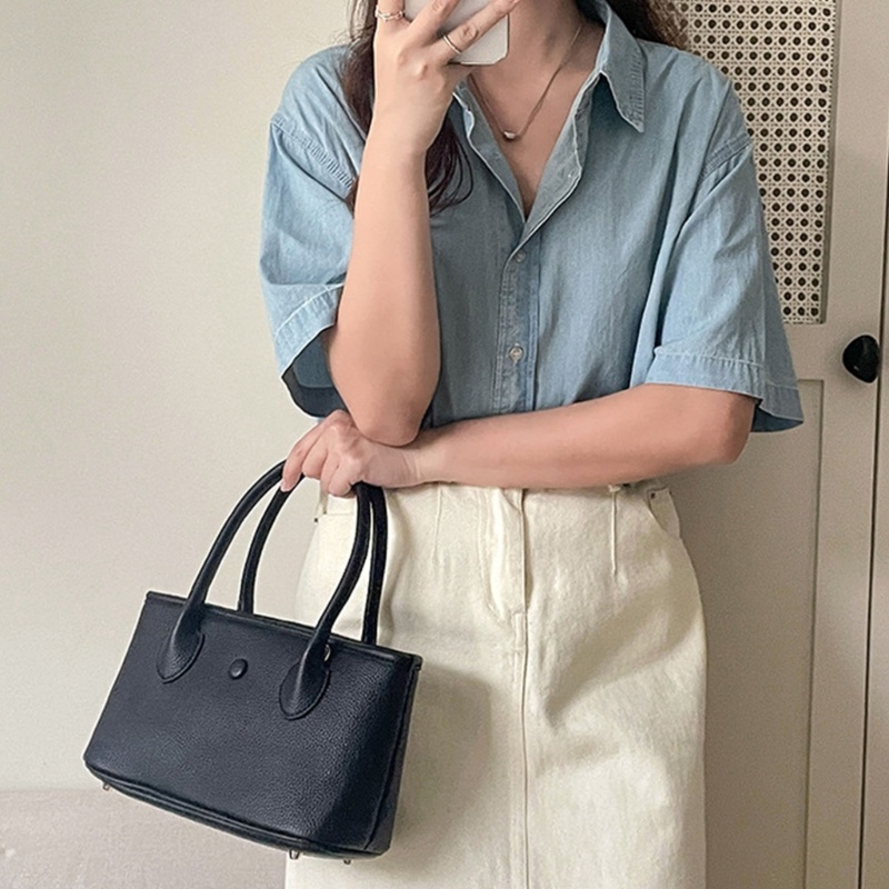 Túi Da PU Đeo Chéo Màu Trơn Sức Chứa Lớn Phong Cách Boho Han Cho Nữ