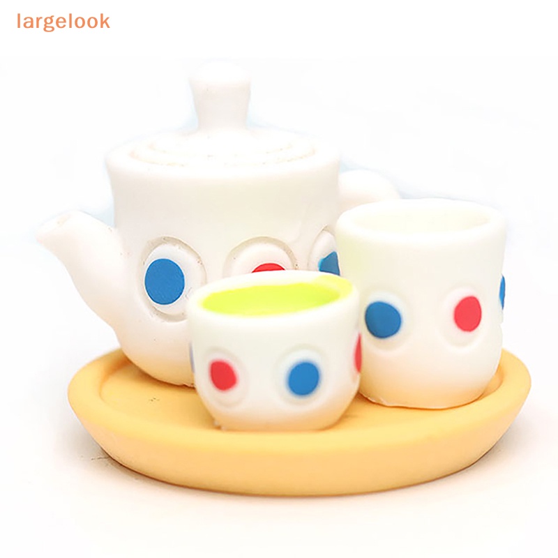Bộ Cốc Uống Trà Ba Món Bằng Nhựa Resin DIY Trang Trí Nhà Búp Bê 1: 12