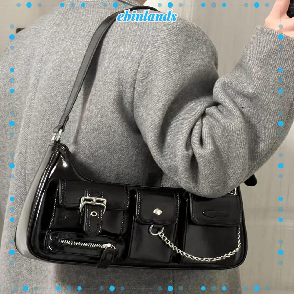 Túi Đeo Chéo Nhiều Ngăn Màu Đen Thời Trang Mùa Hè Cho Nữ