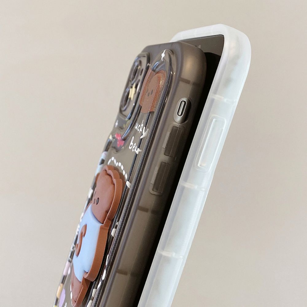 Ốp Điện Thoại TPU Mềm Hình Gấu Thỏ 3D Cho Iphone 11 14 13 12 Pro Max Xr Xs Max 7 8 Plus Se