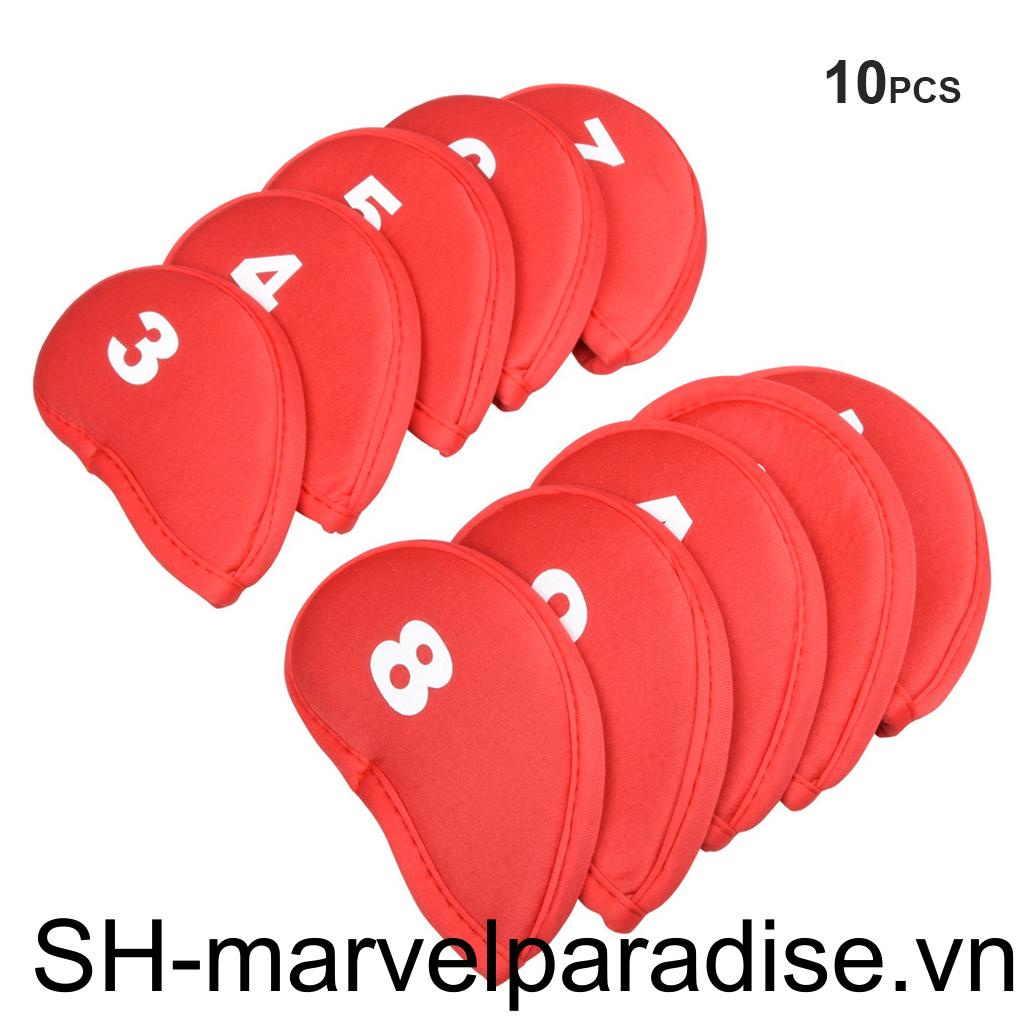 Bộ 10 Vỏ Bọc Bảo Vệ Đầu Gậy Đánh Golf Thể Thao Ngoài Trời