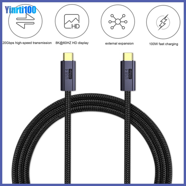 Dây Cáp Sạc Chuyển Đổi Dữ Liệu Type-C Sang C 100w 20gb Màn Hình 8k Bằng Hợp Kim Nhôm + Nylon