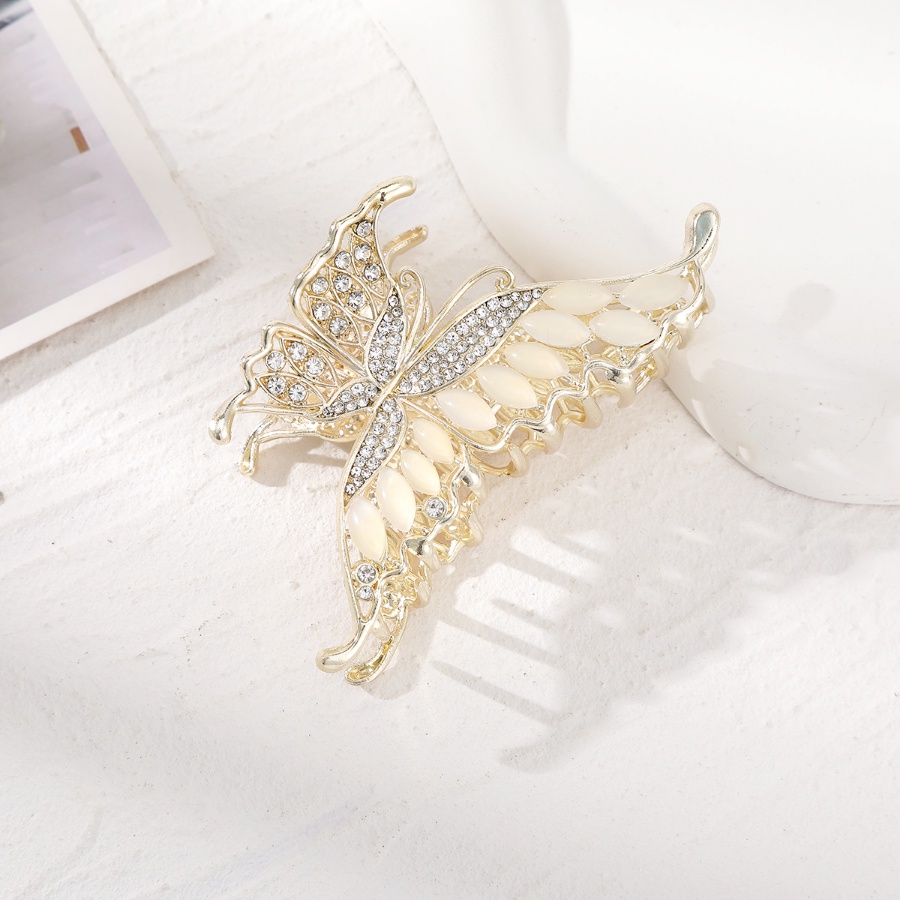 Kẹp Tóc Hình Bướm Đính Đá Và Ngọc Trai Thanh Lịch