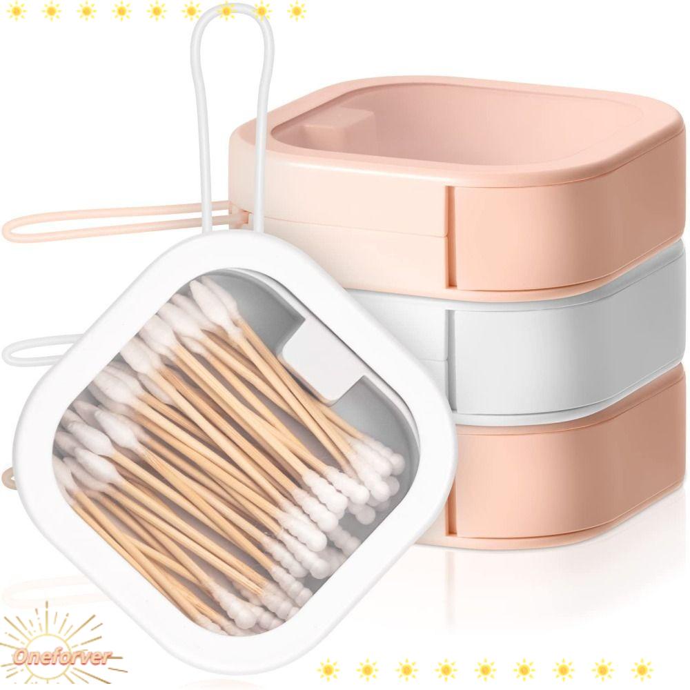 Bộ 6 Hộp Đựng Tăm Bông Cotton Hình Vuông Có Nắp Đậy Sắp Xếp Gọn Gàng Cho Nhà Tắm