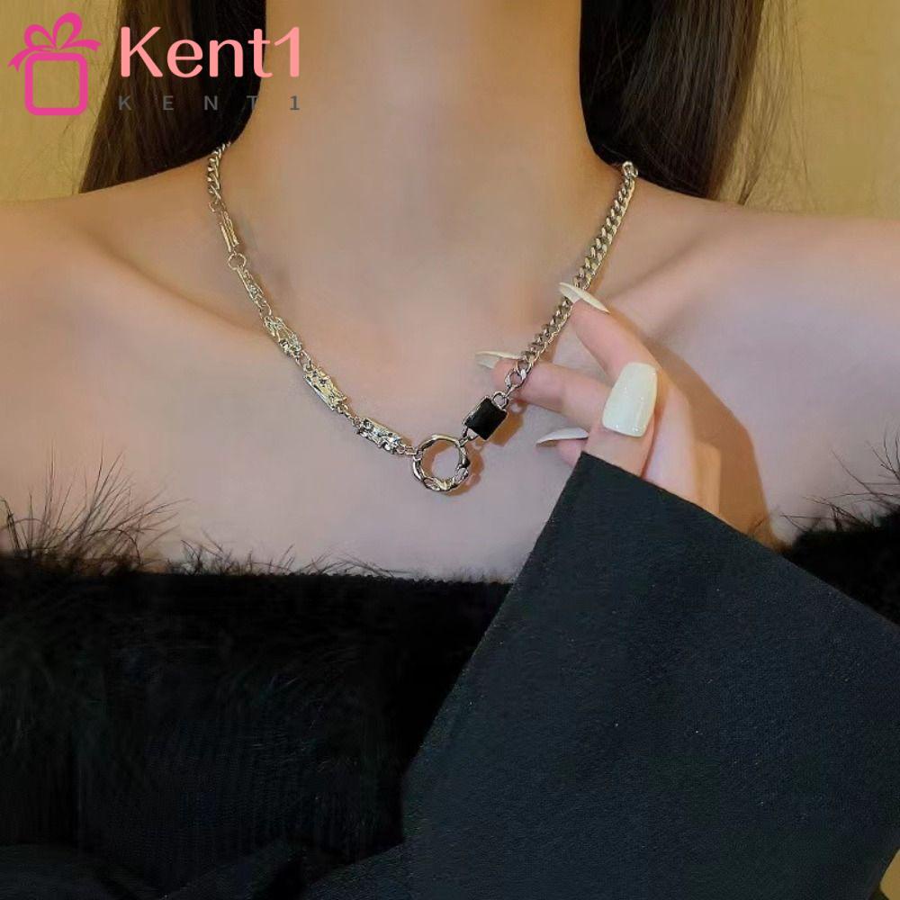 Kent1 Đen|Vòng cổ Mặt Nhẫn Bằng Hợp Kim Cao Cấp Thời Trang Cho Nữ