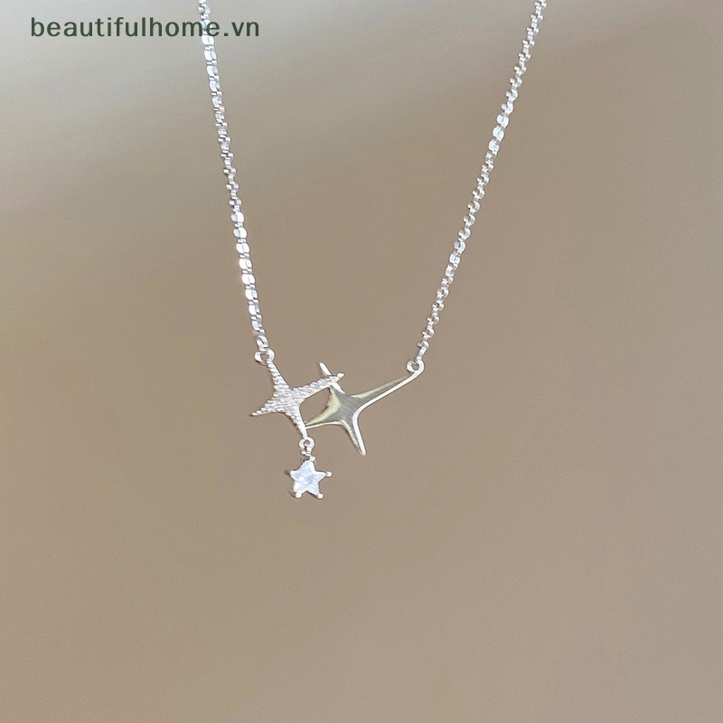[beautifulhome] Vòng cổ Ngôi Sao Đính Đá Pha Lê Hình Chữ Thập Thời Trang Thanh Lịch Làm Quà Tặng Cho Nữ [beauty]