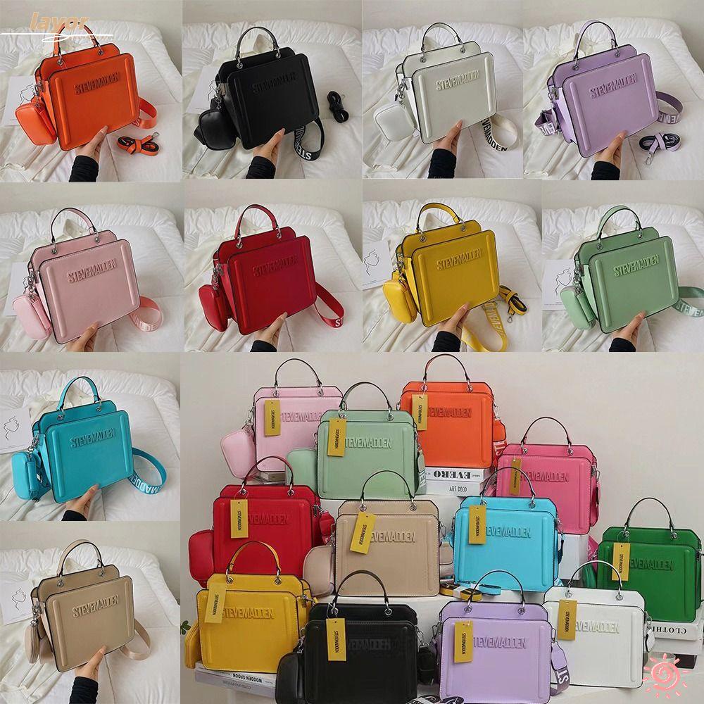 Túi Tote Đeo Vai Màu Trơn In Chữ Thời Trang Cho Nữ