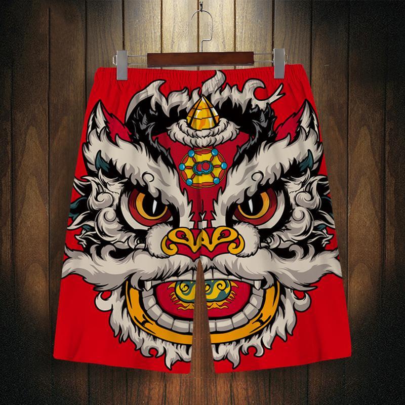 Quần Đùi Đi Biển Mùa Hè In Hình Xingshi Phong Cách Trung Hoa Mới Cho Nam