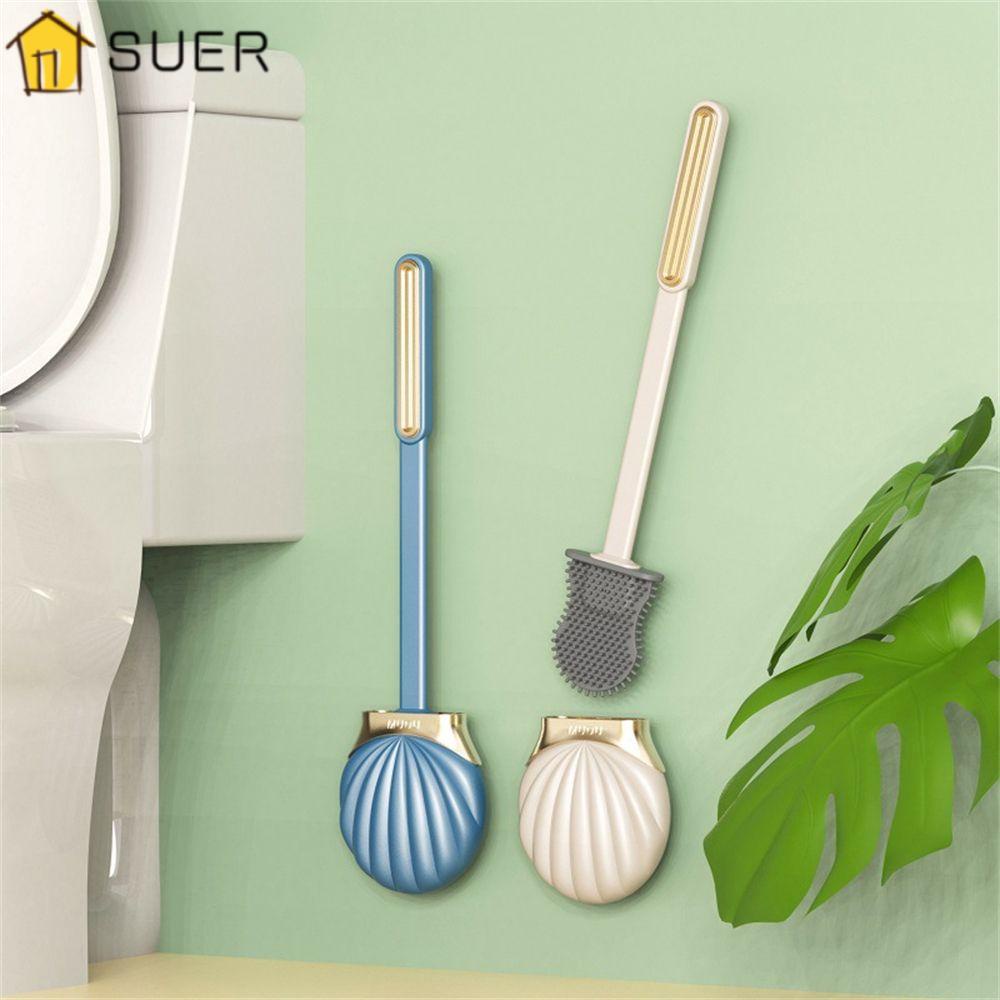 Suenin Bàn Chải Vệ Sinh Toilet Mở Tự Động Bằng Silicon Kèm Giá Đỡ Gắn Tường Tiện Dụng