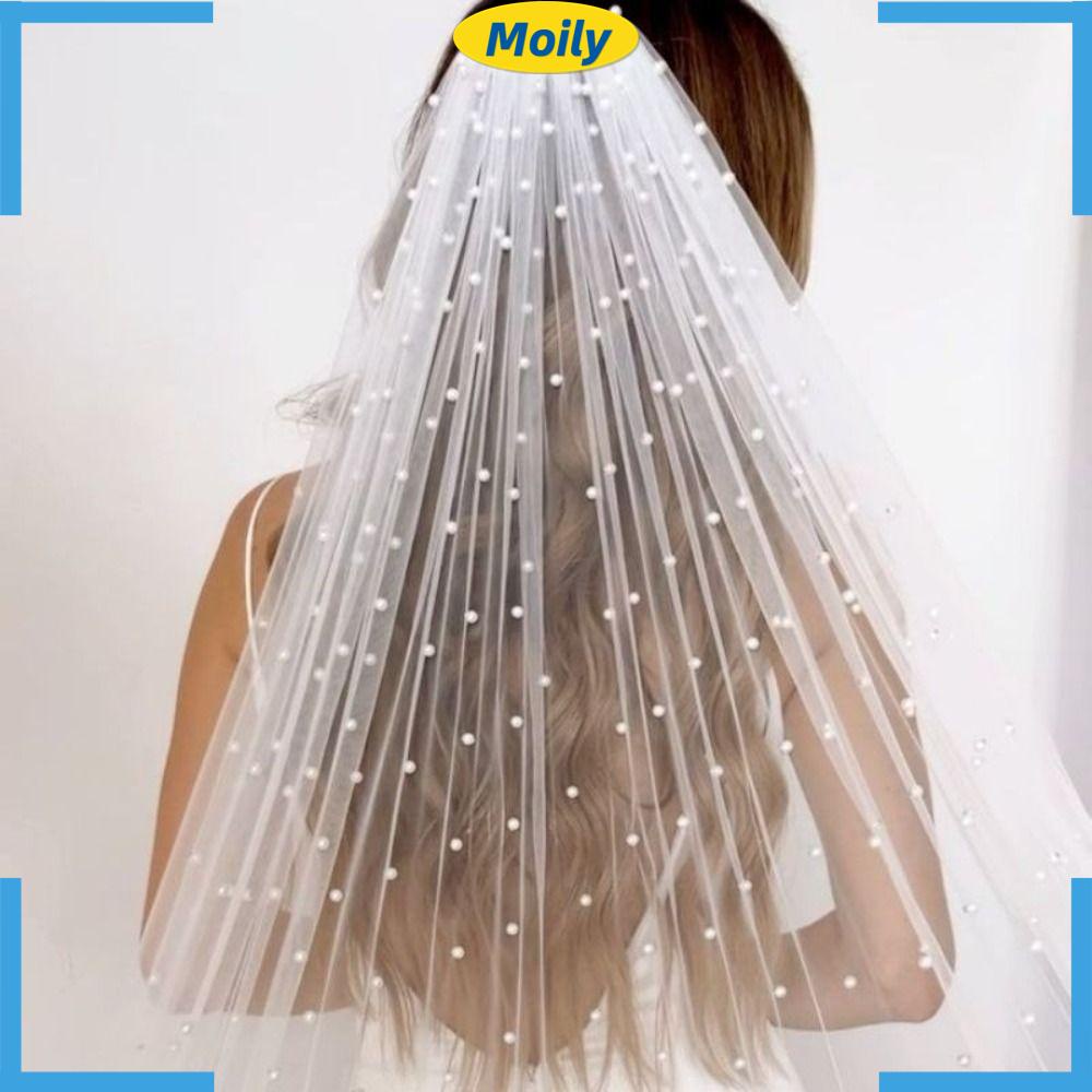 Mạng Che Mặt Cô Dâu Dài Mềm Mại MOILYVN Phụ Kiện Trang Trí Đám Cưới Xinh Xắn Chất Lượng