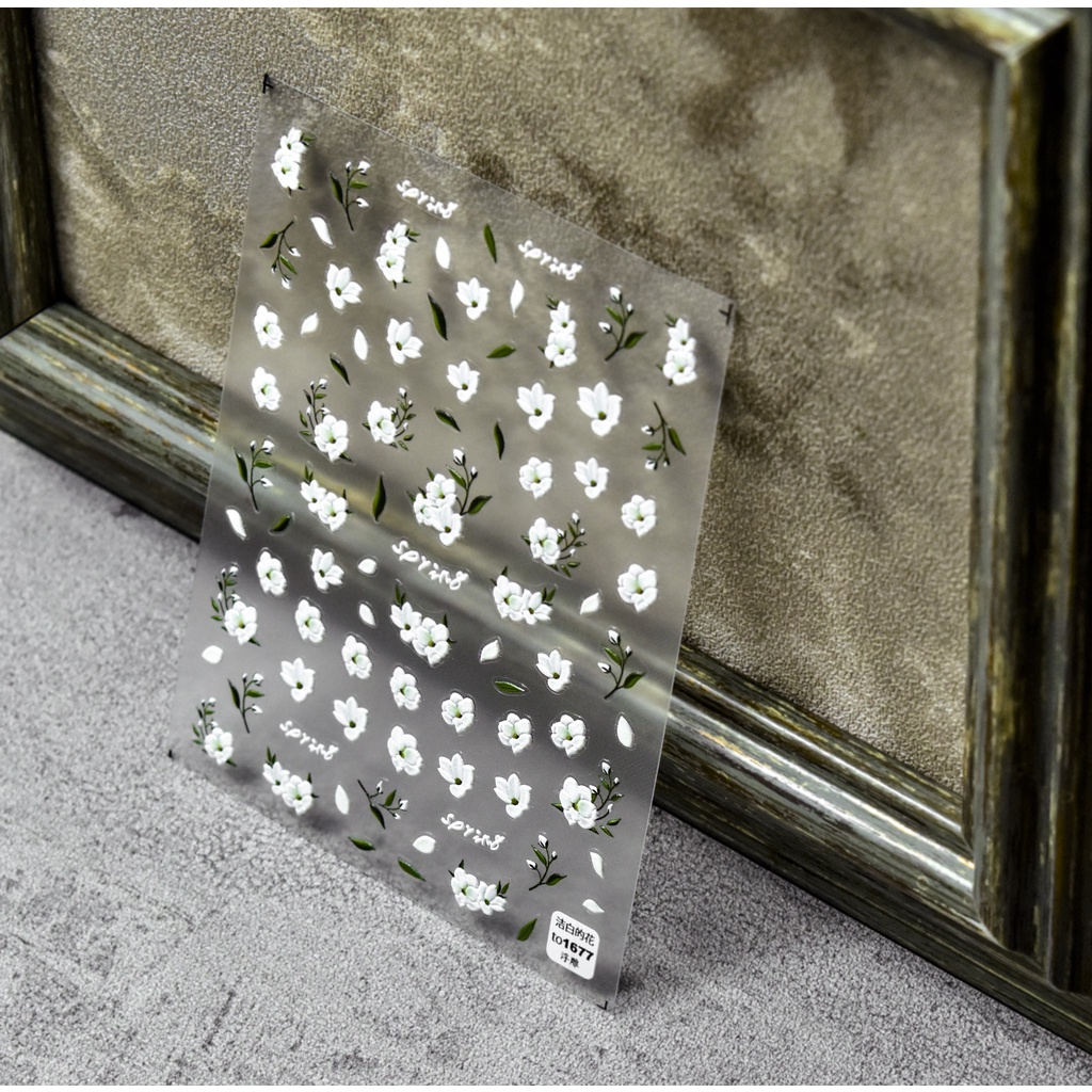 Tomoni Bộ 1709 Sticker Nổi Dán Móng Tay 5d Hình Cánh Đồng Hoa Phong Cách Nhật Bản Dễ Thương