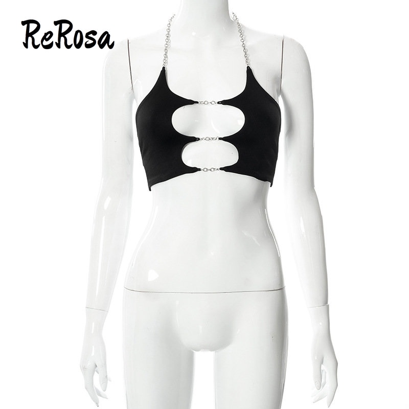 Rerosa Áo Hai Dây Màu Trơn Hở Lưng Thời Trang 2023 Cho Nữ