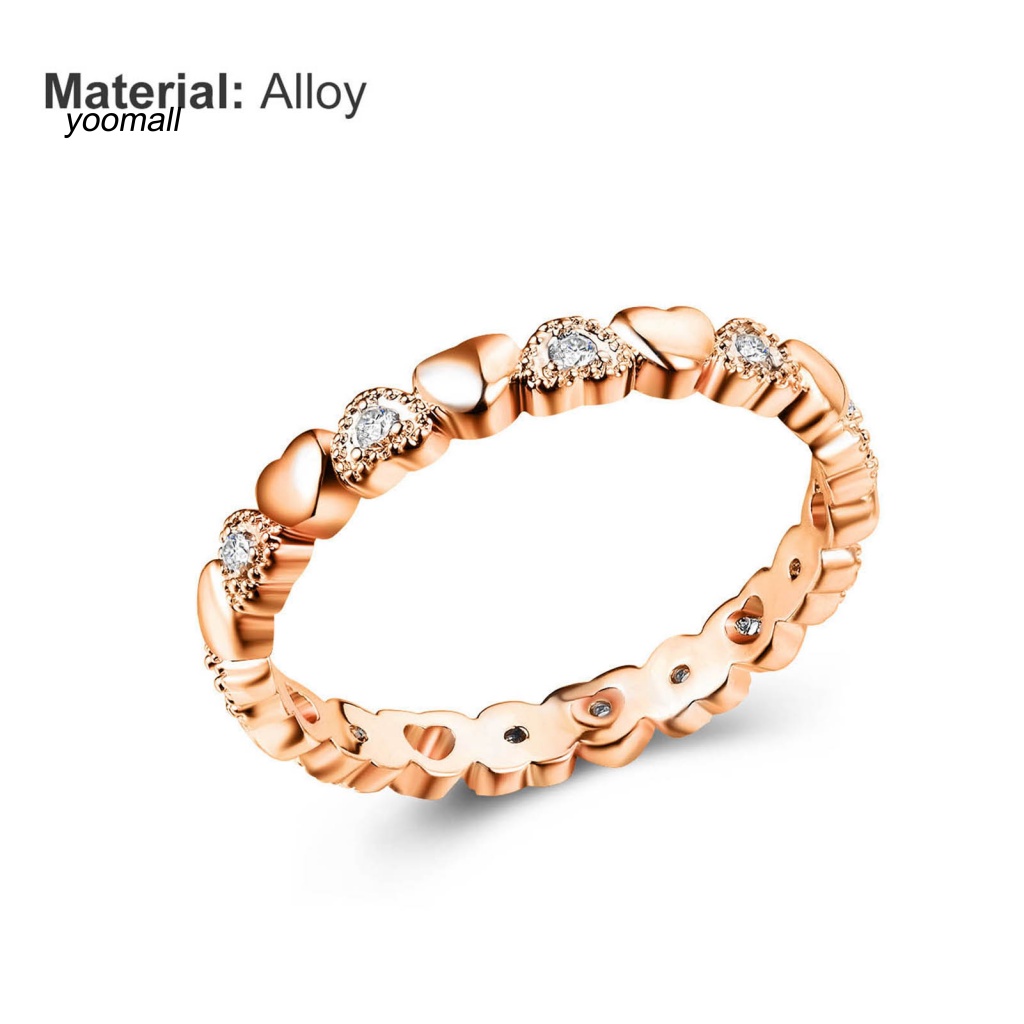 Nhẫn Đính Đá Zircon Hình Trái Tim Thời Trang Cho Nữ